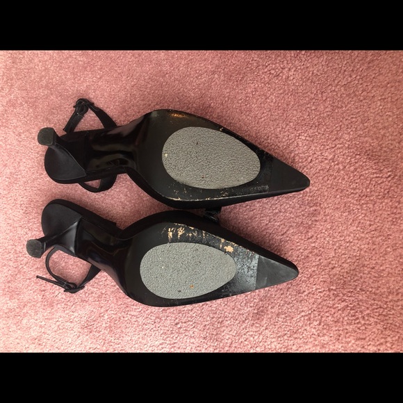Stuart Weitzman Black Satin Slingback - Picture 5 of 6